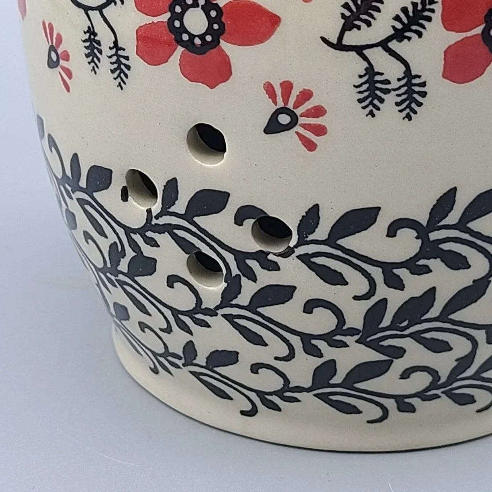 Polish Pottery Garlic and Onion Jar with lid 7